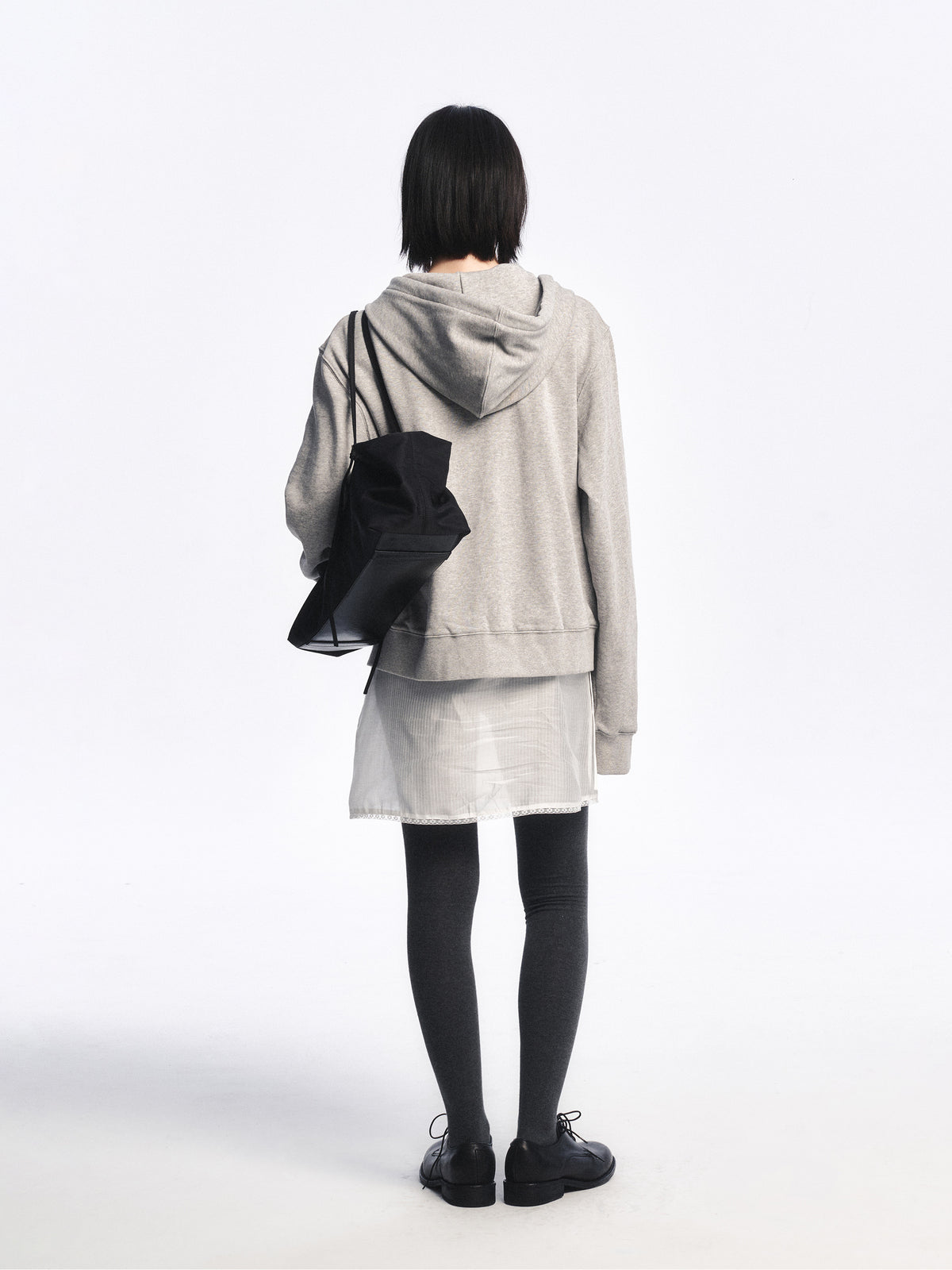 Low Classic Lc Regular Zip-Up Hoodie Melange Grey