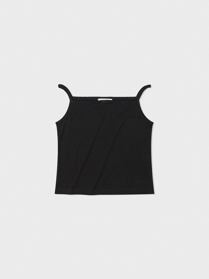 Low Classic Ribbon Pointed Sleeveless Black