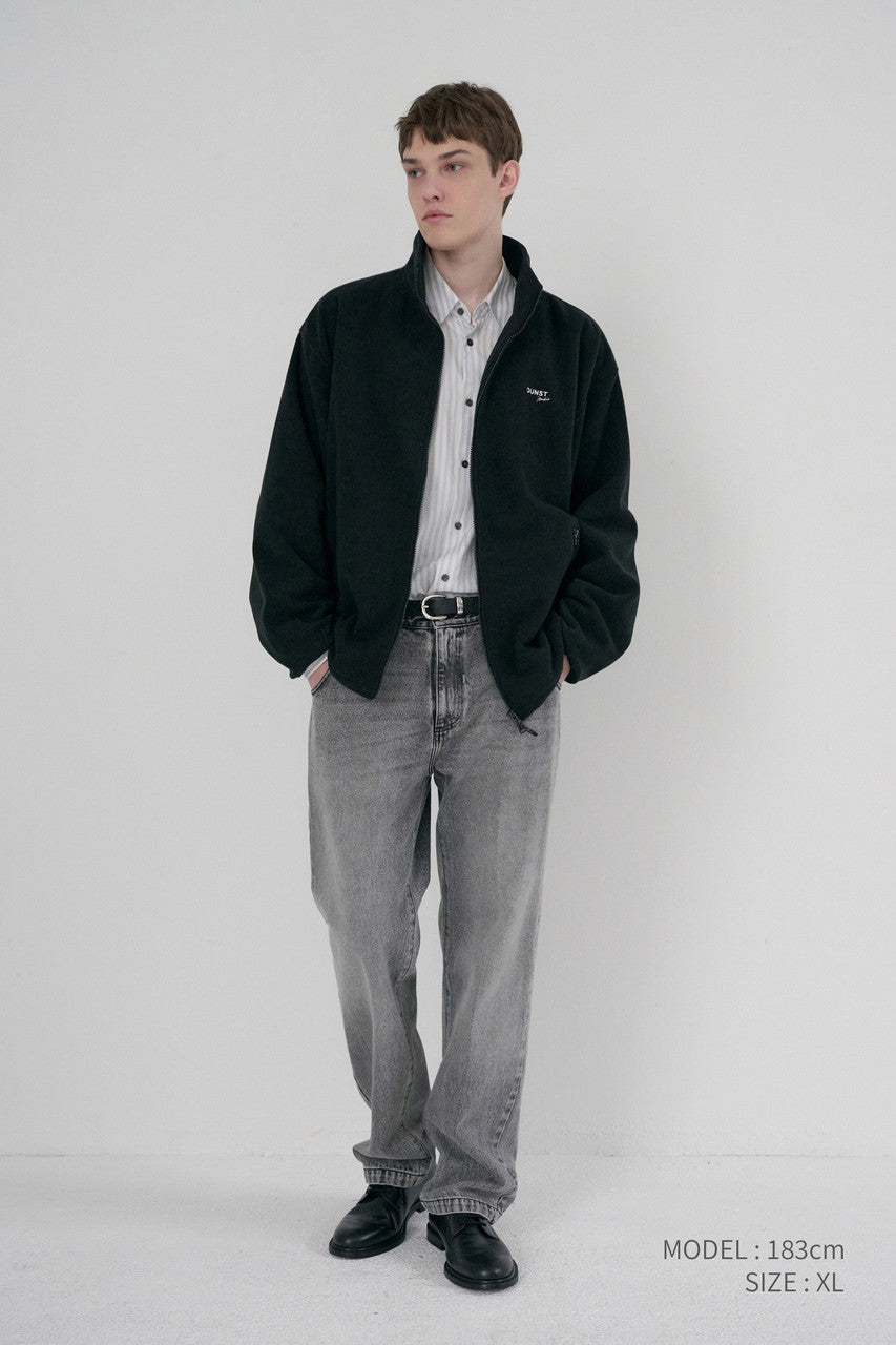 Dunst Unisex Zip-Up Fleece Sweatshirt Black