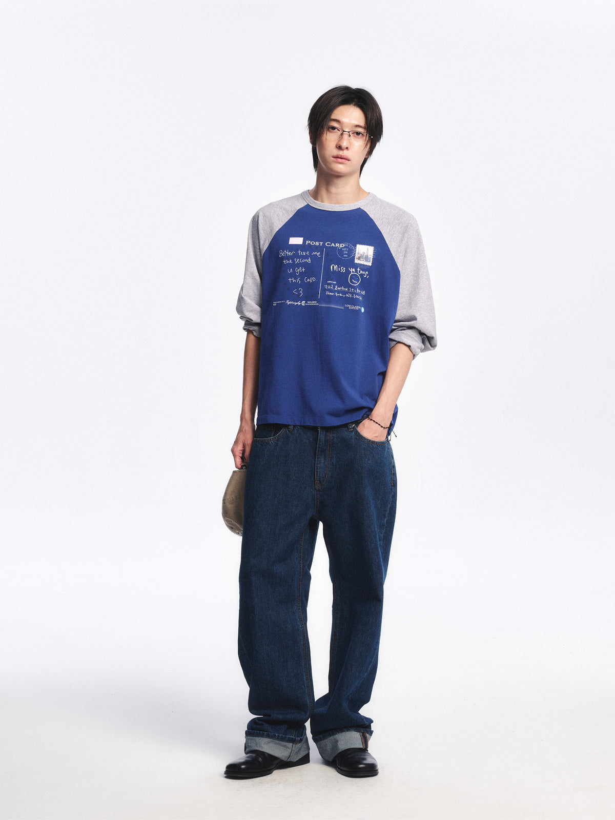 Low Classic Postcard Raglan Tee Blue