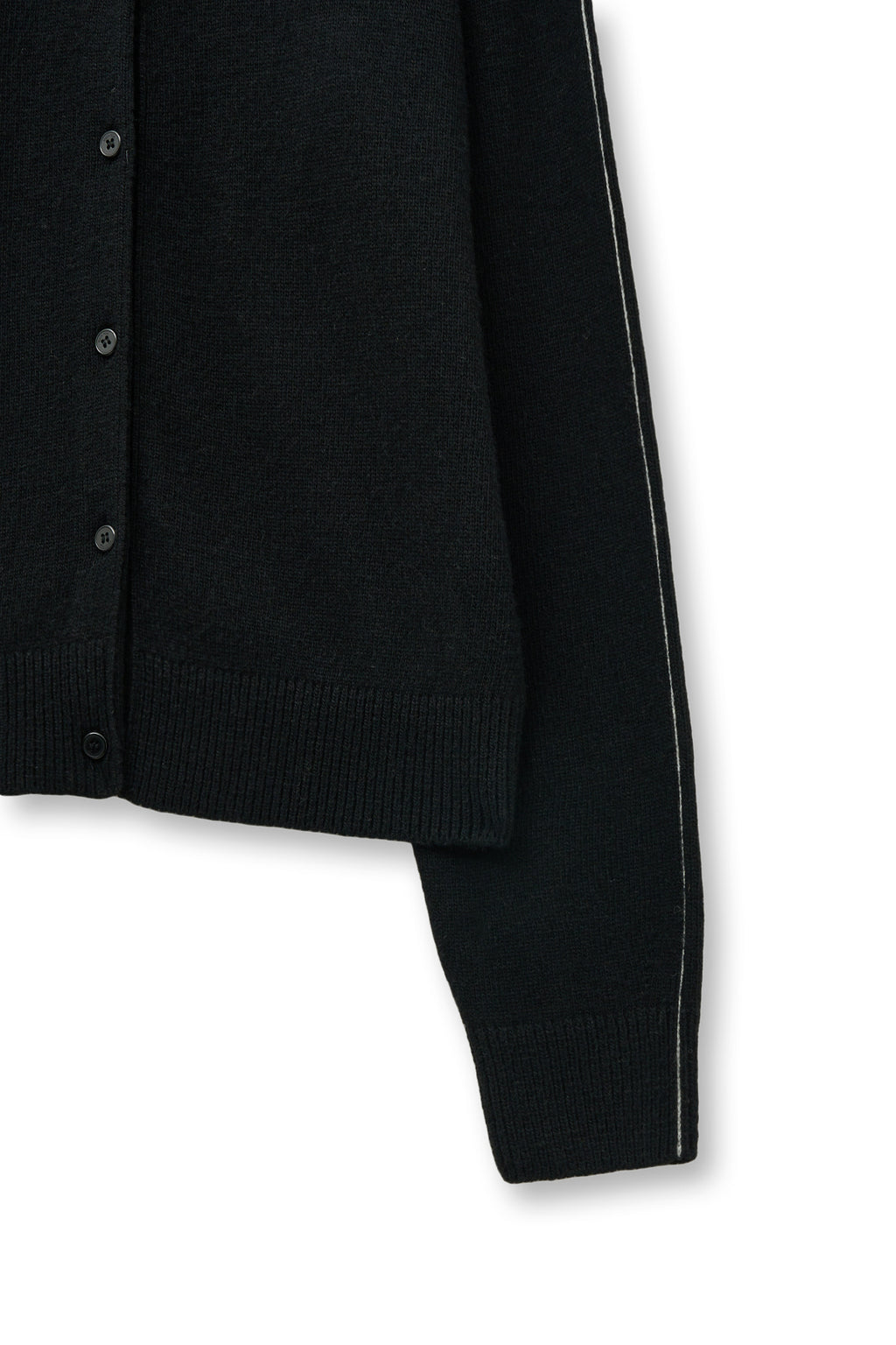 Matinkim Cashmere Blended Round Knit Cardigan IN Black