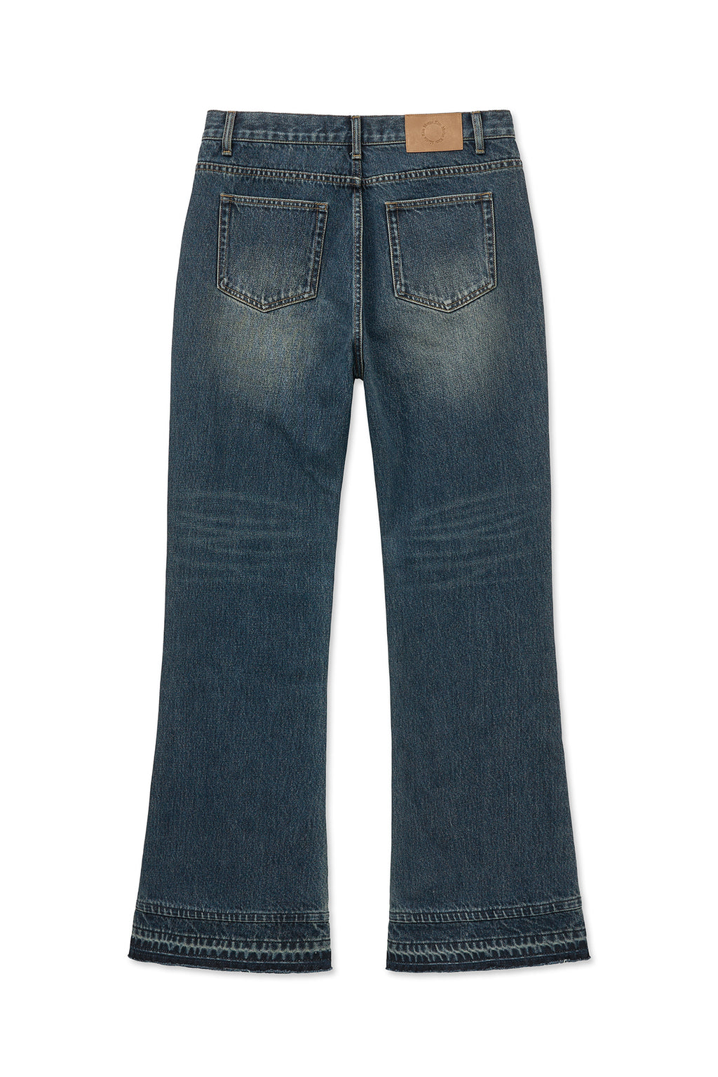[matinkim] WASHED FLARE DENIM PANTS FOR MEN IN BLUE