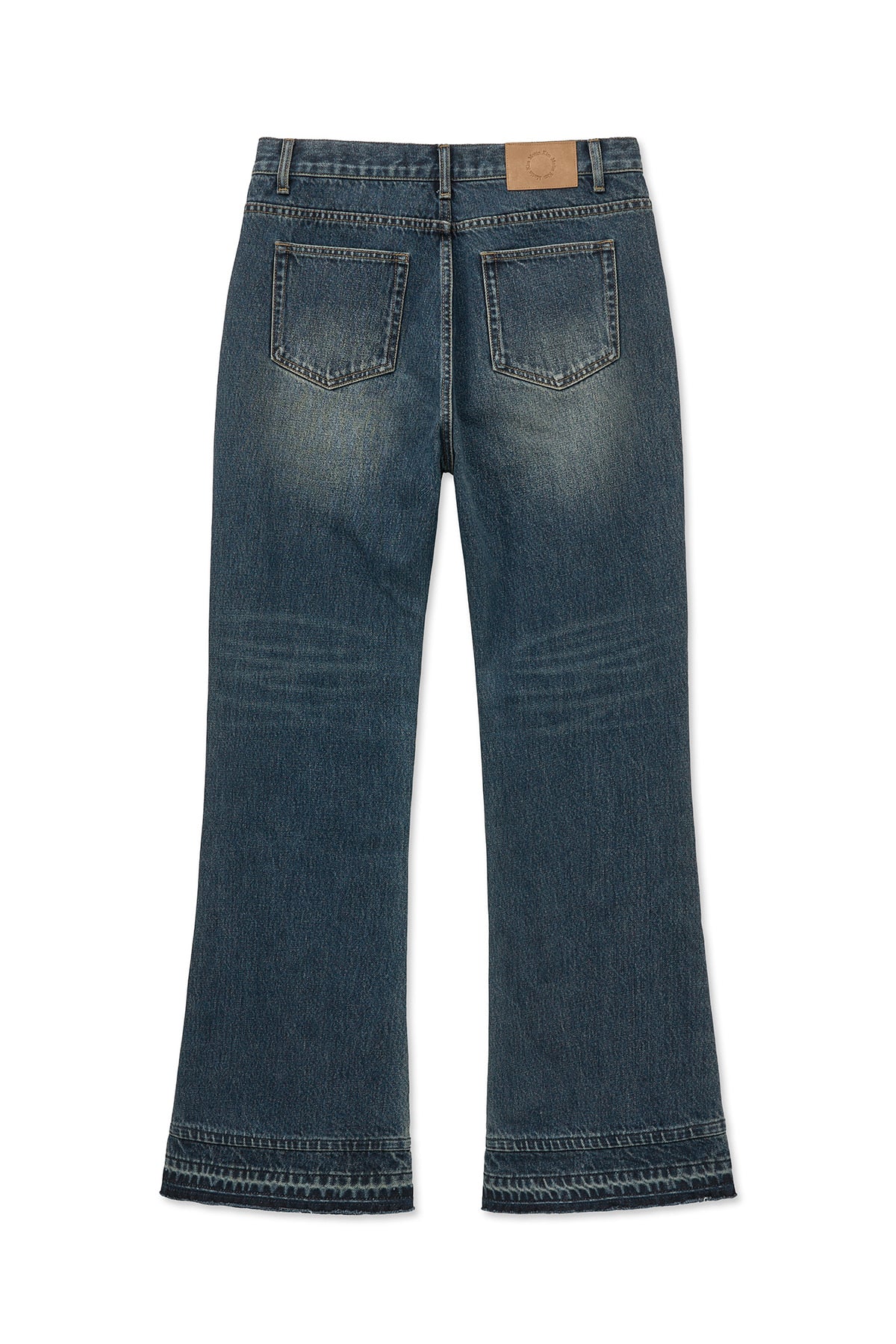 [matinkim] WASHED FLARE DENIM PANTS FOR MEN IN BLUE