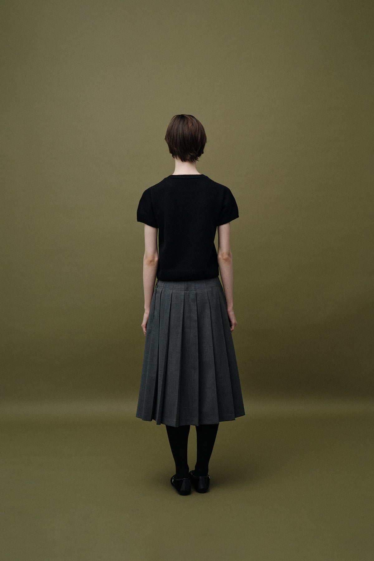 Nothing Written Wool pleated skirt (Gray)