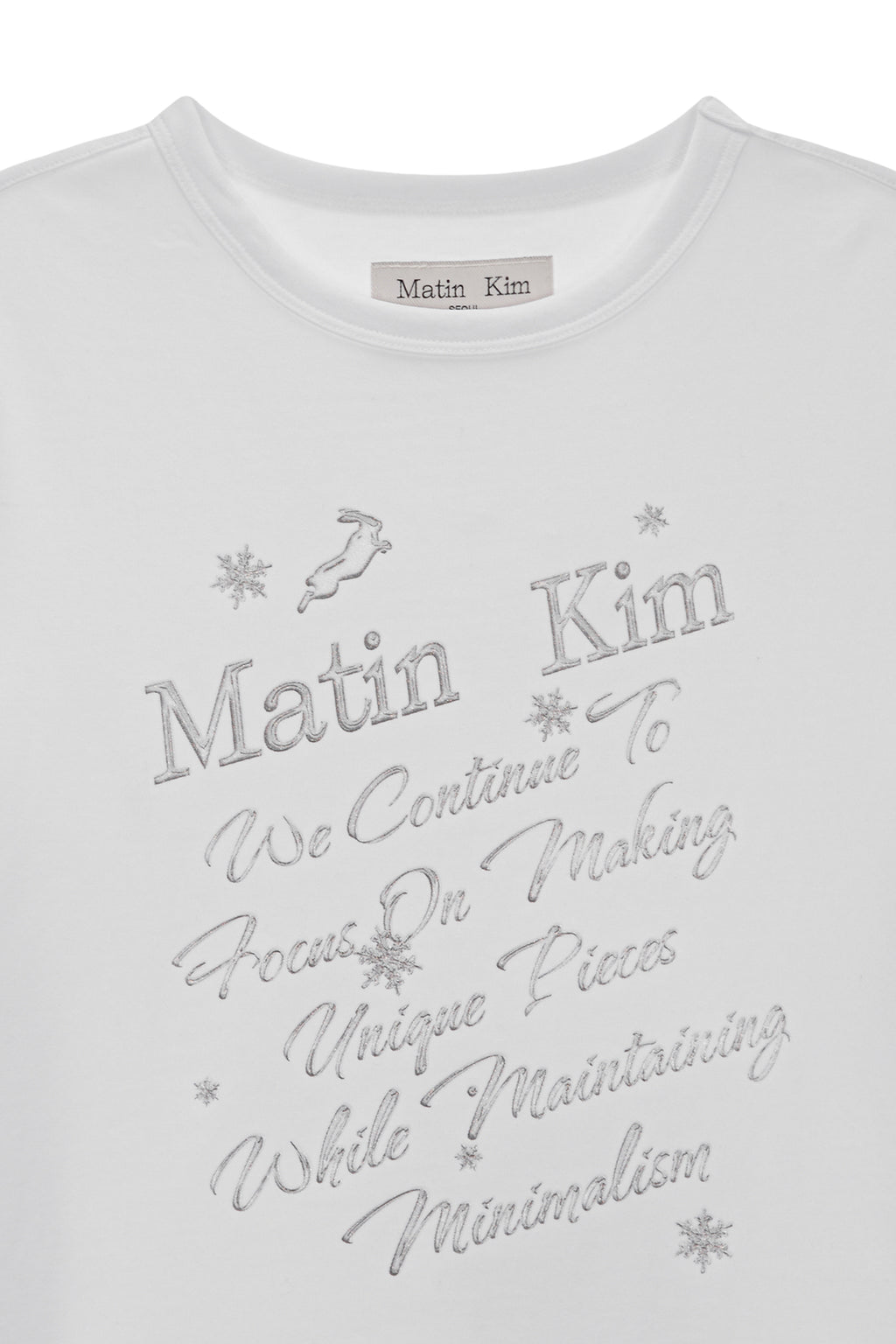 [matinkim] GLOW PRINTING CROP TOP IN WHITE