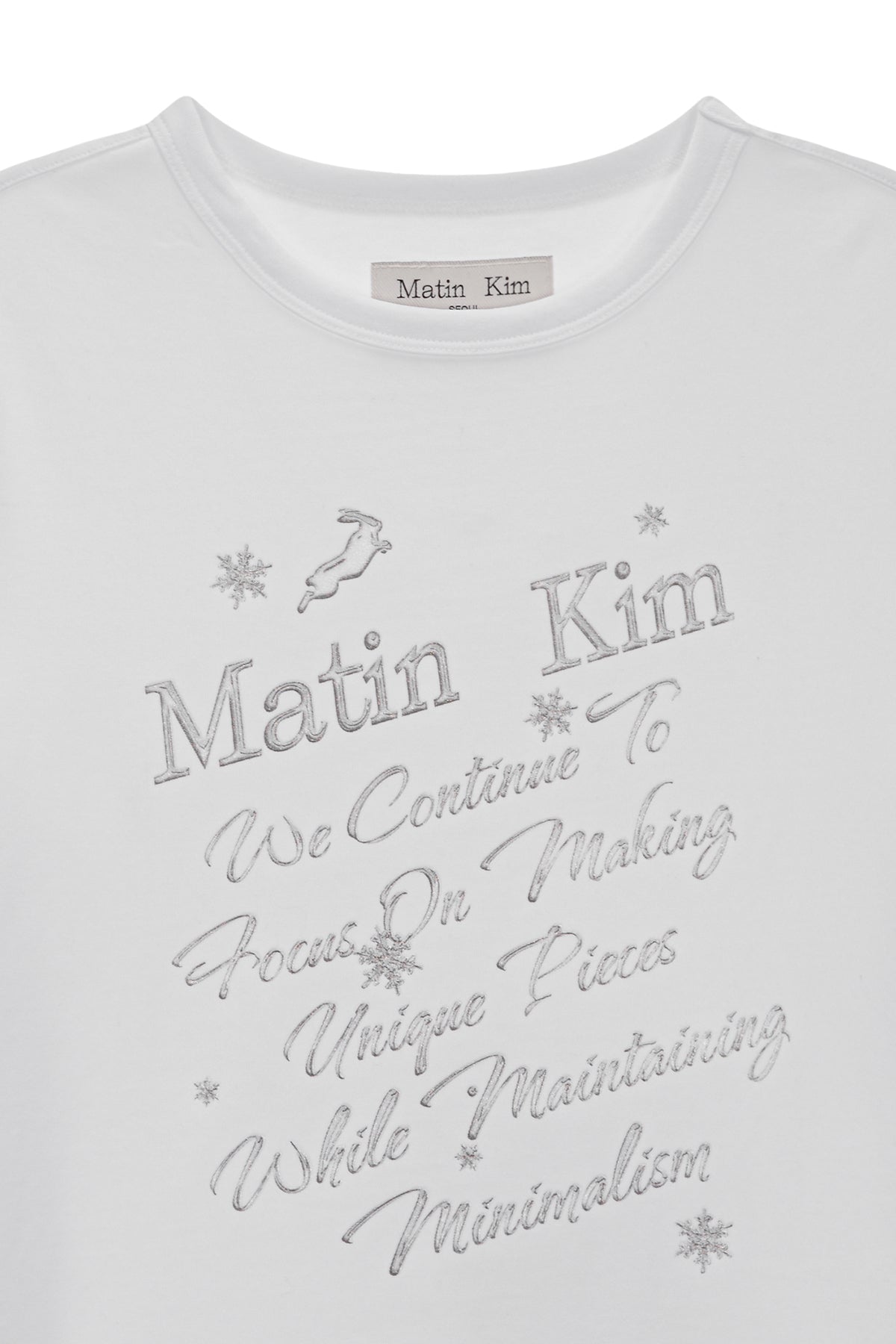 [matinkim] GLOW PRINTING CROP TOP IN WHITE