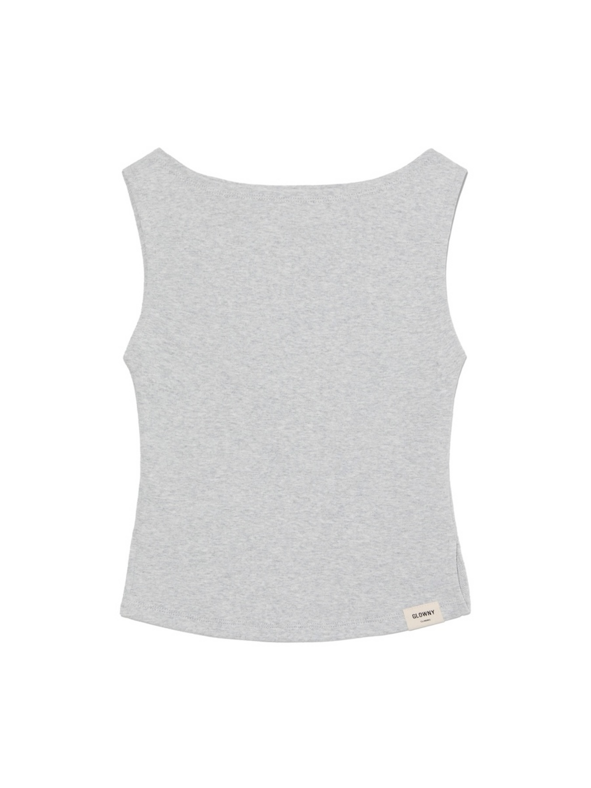 GLOWNY G Slit Sleeveless Top (Melange Gray)