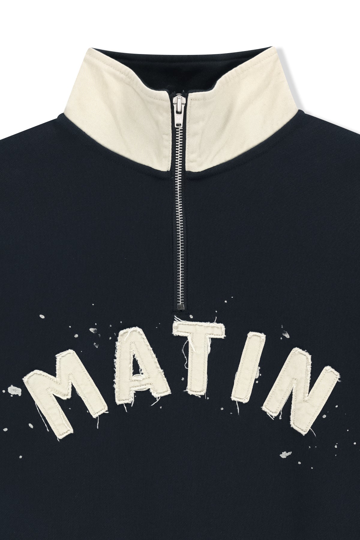 Matinkim Applique Logo Collar Quarter Zip UP IN Navy