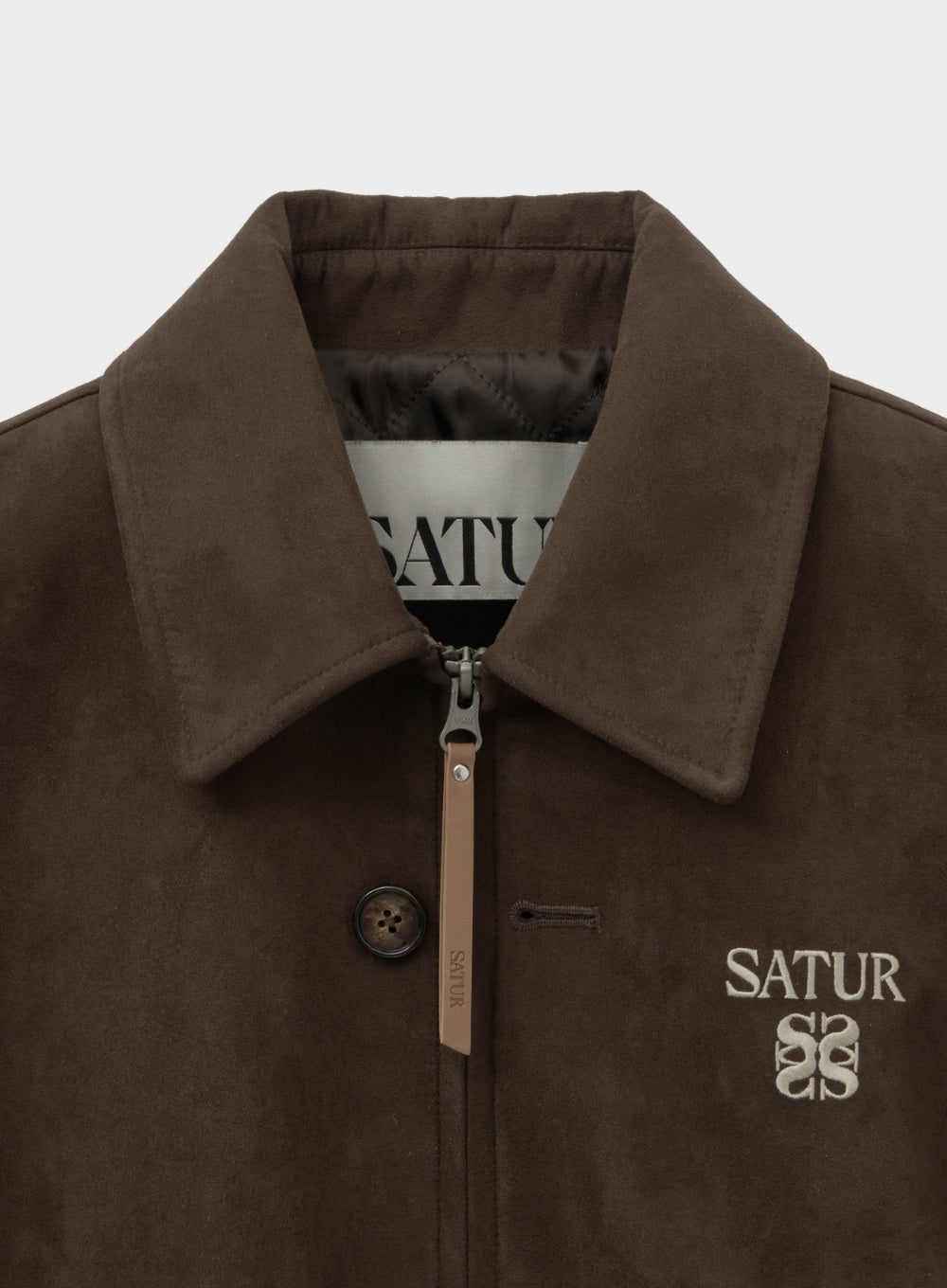 [satur] (W) Teo Faux Suede Short Jacket - Dark Brown