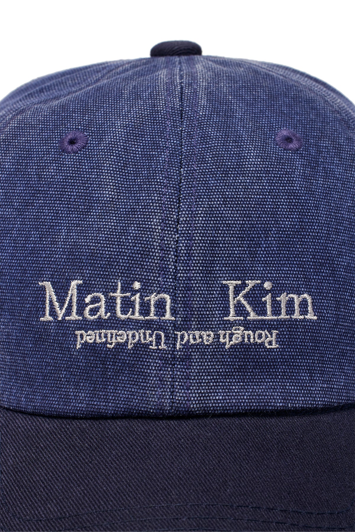 [matinkim] WASHED OXFORD TWO TONE BALL CAP IN NAVY