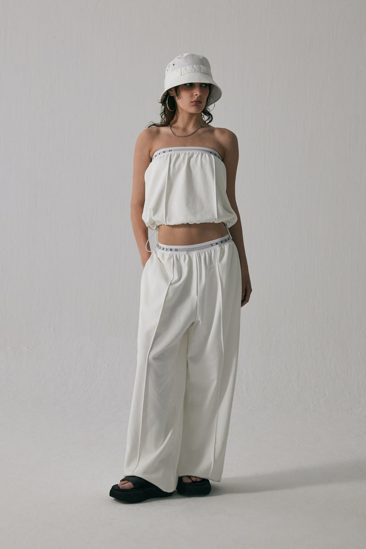 Treemingbird Banding Sweat Set-Up Tank Top White