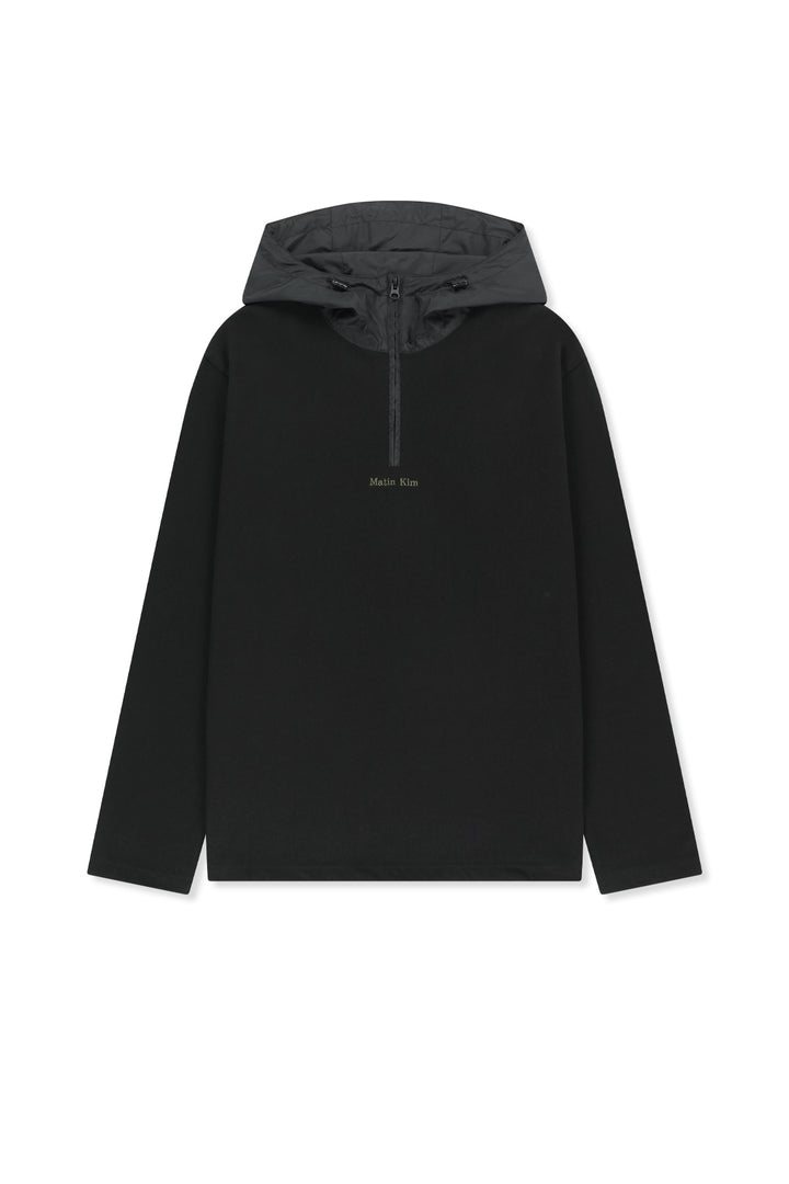 Matinkim Color Block Hoody Quarter Zip UP IN Black