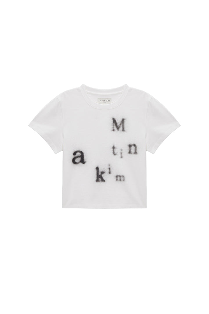 Matinkim Blurred Logo Crop Top IN White