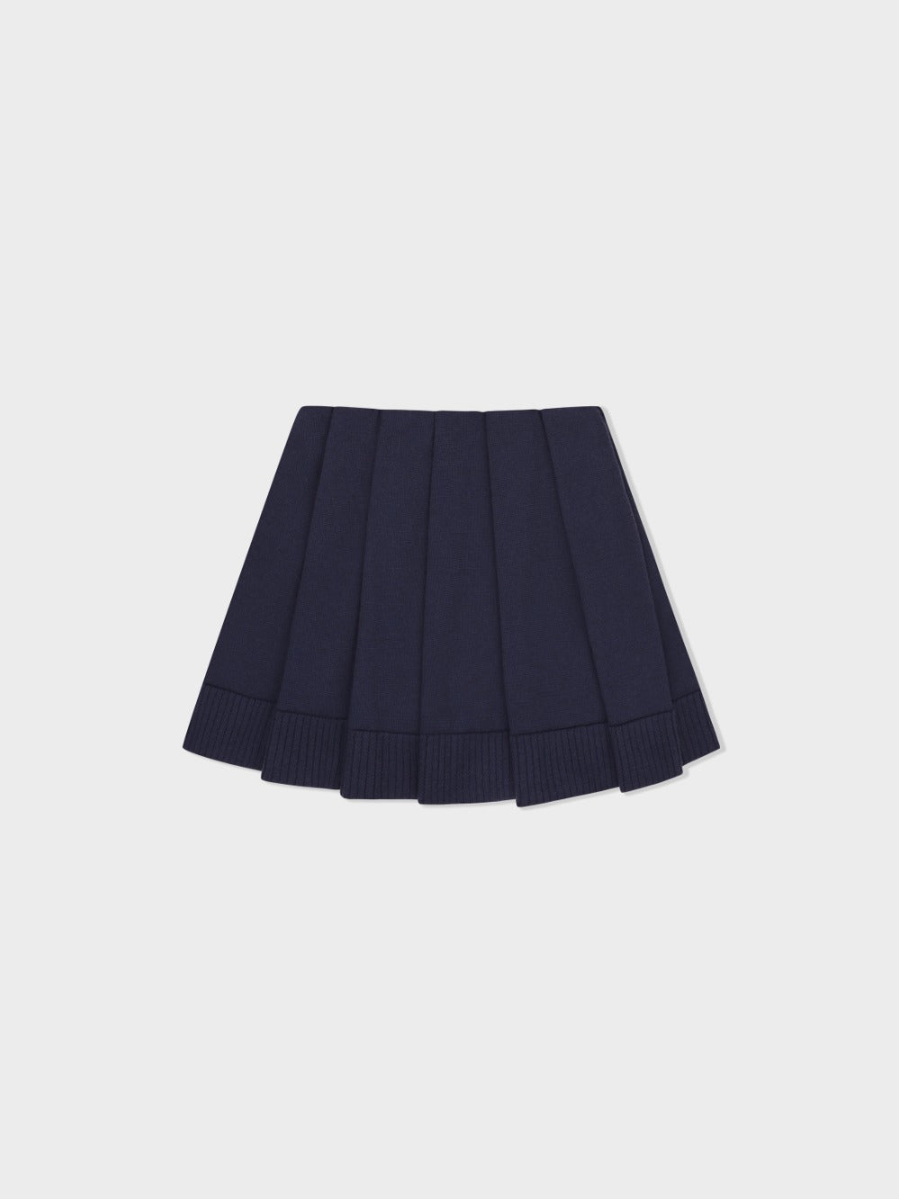 Low Classic Pleated Knit Mini Skirt Navy
