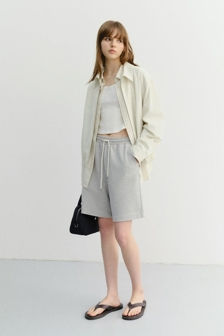 Dunst Unisex Pigment Relaxed Beach Shorts Melange Grey