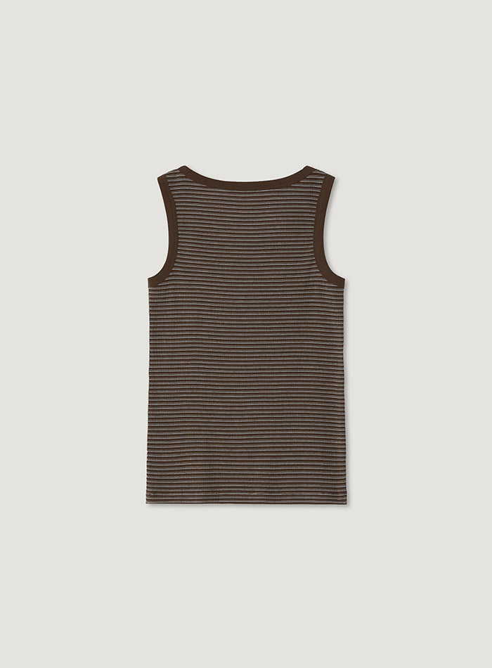 Mango Maniplease Unit Sleeveless Brown Stripe