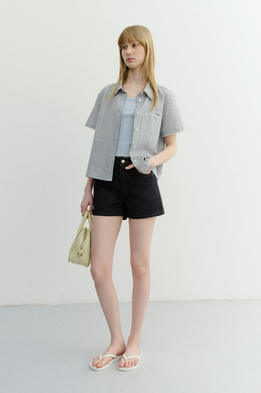 Dunst Mini Denim Shorts Indigo Blue