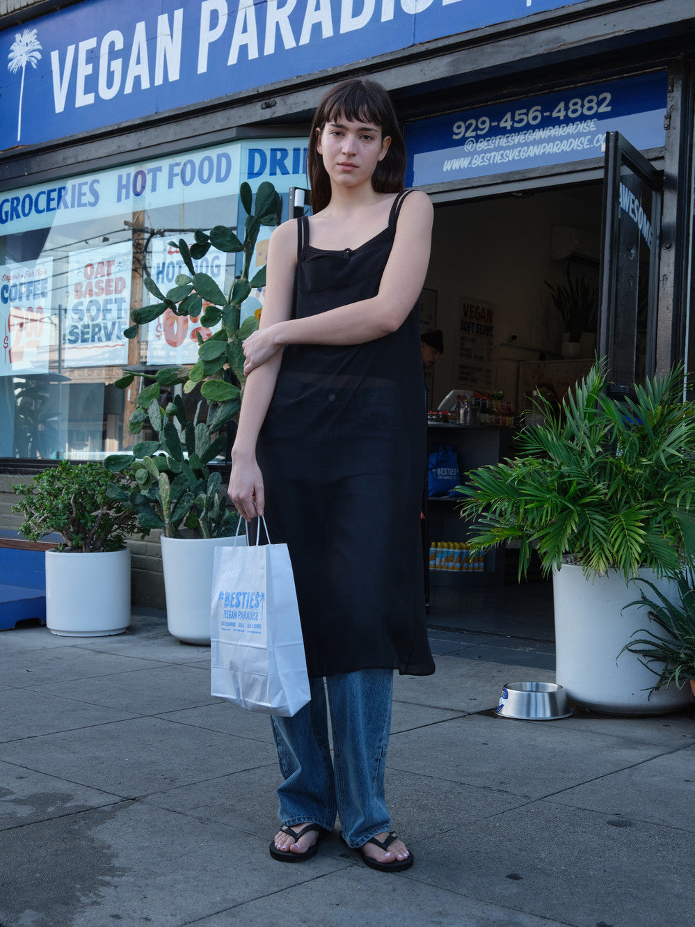 Low Classic Henley Neck Camisole Black