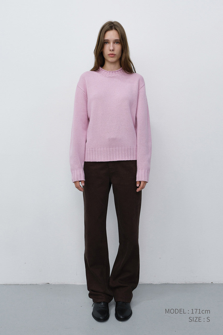 Dunst Unisex Chunky Roll Neck Sweater Soft Pink