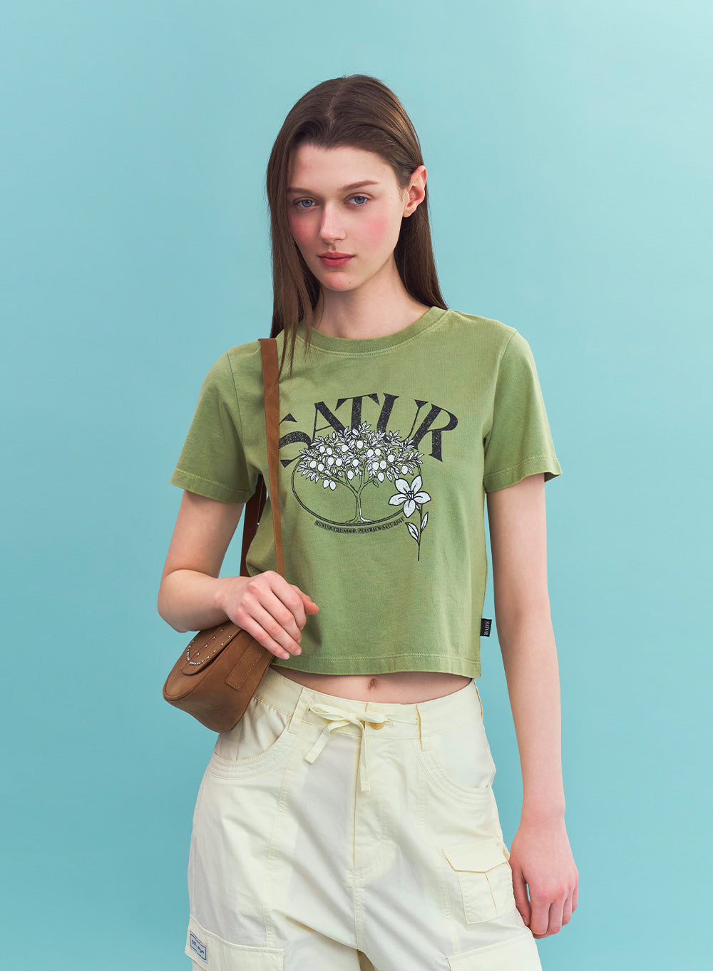 Satur Citron Tree Washed T-shirt - Khaki