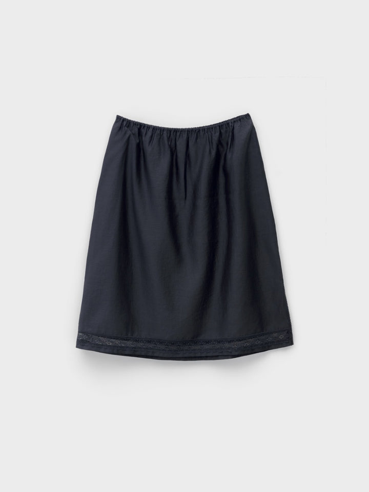Low Classic See-Through Lace Skirt Charcoal