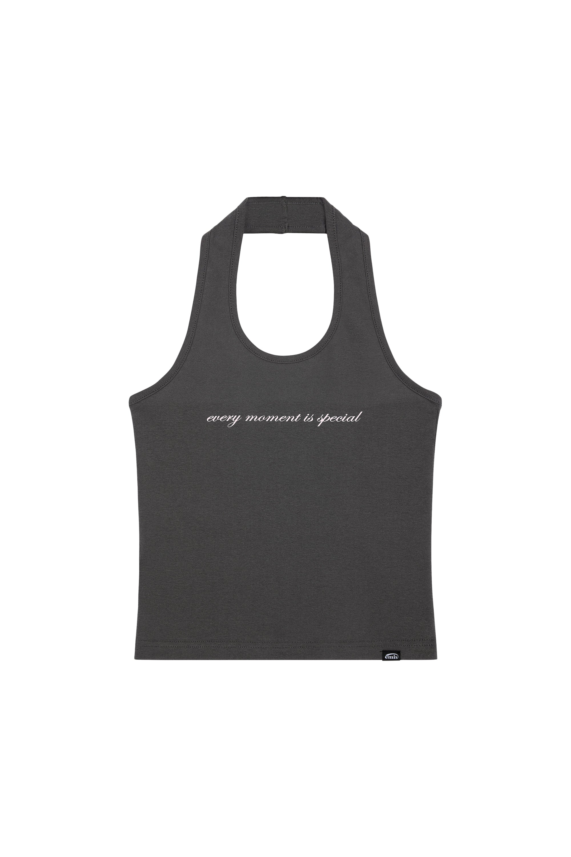 HALTER NECK TANK TOP-GRAY