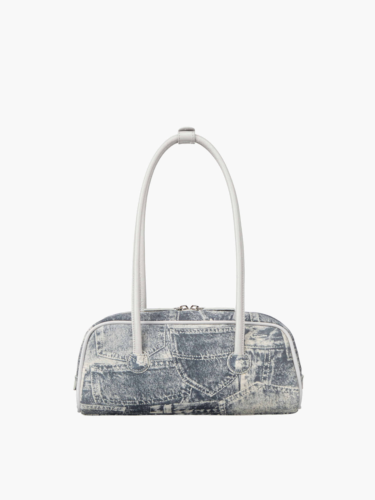 Margesherwood Soft Boston EW Piping light grey printed suede+crinkle