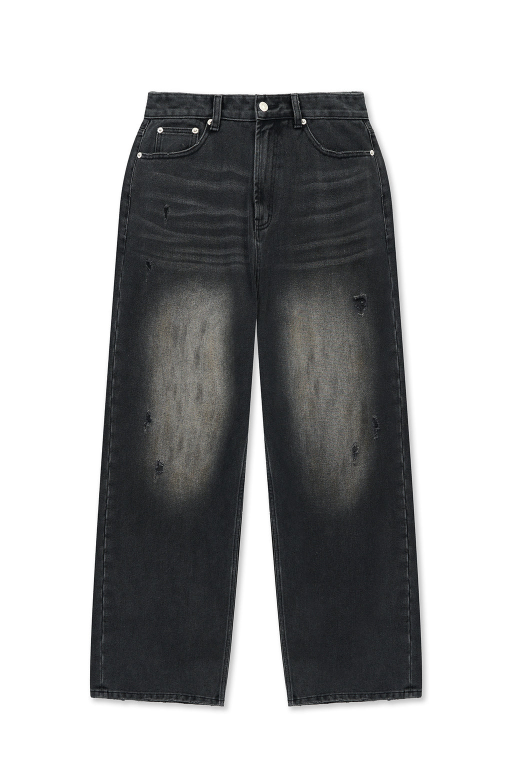 Matinkim Vintage Dirty Washed Denim Pants IN Black