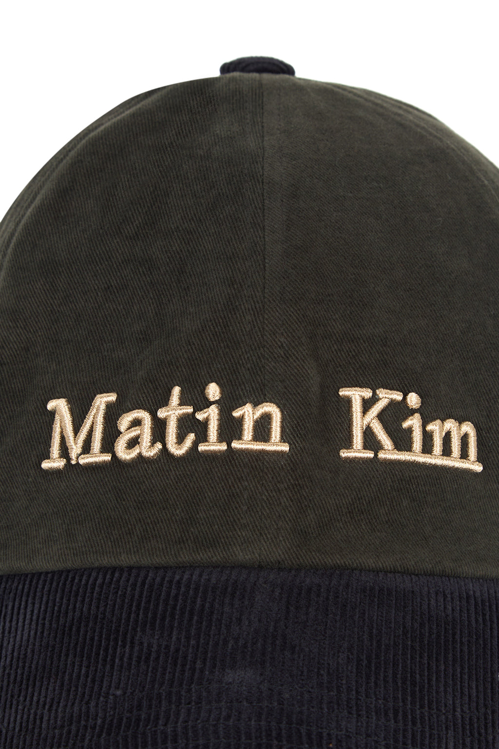 [matinkim] MATIN CLASSIC LOGO CORDUROY BRIM BALL CAP IN NAVY