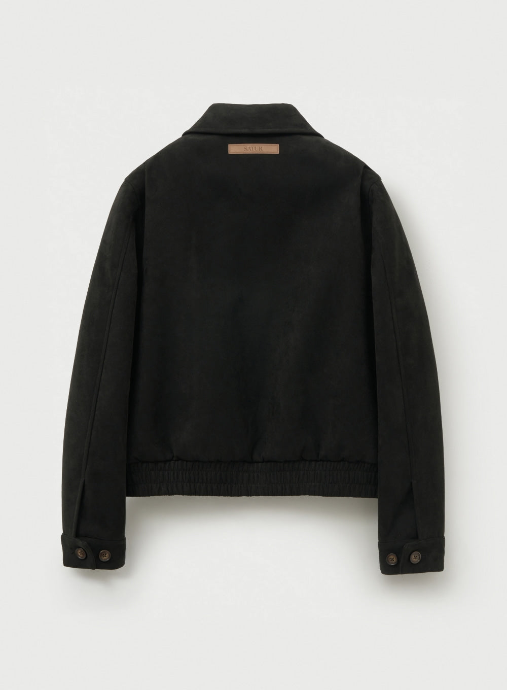 [satur] (W) Teo Faux Suede Short Jacket - Pirate Black