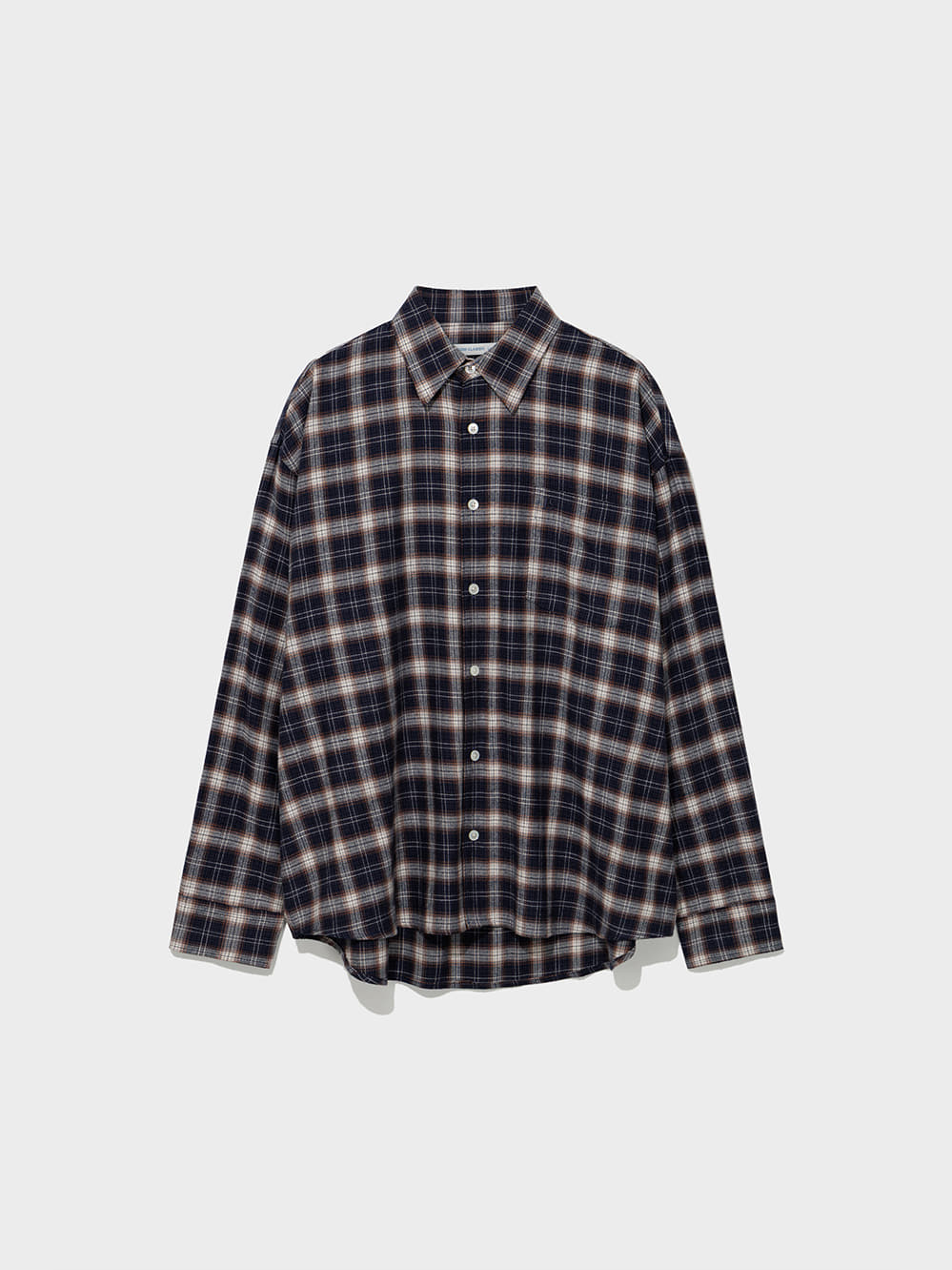 Low Classic Oversized Lc Flannel Checked Shirt Navy