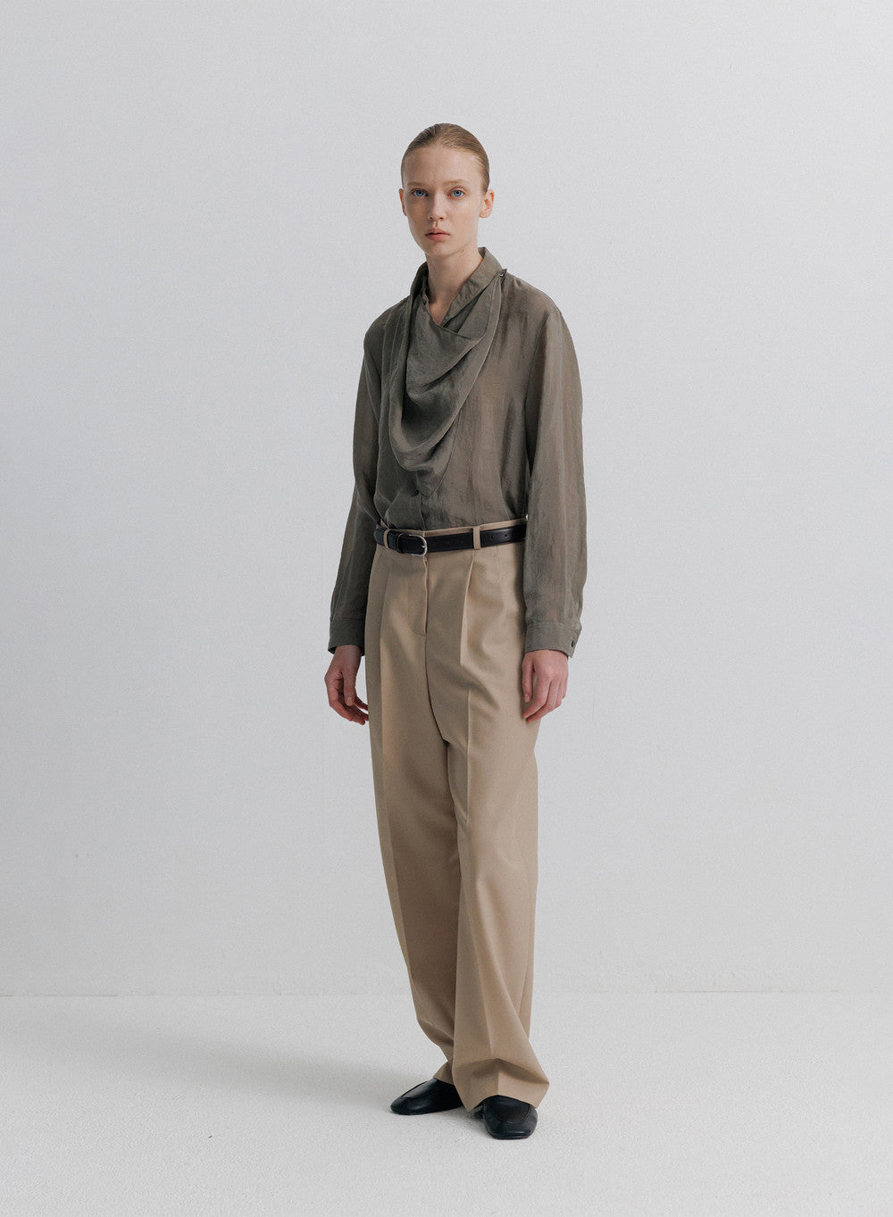 Kindersalmon Agnes Draped Blouse Sage