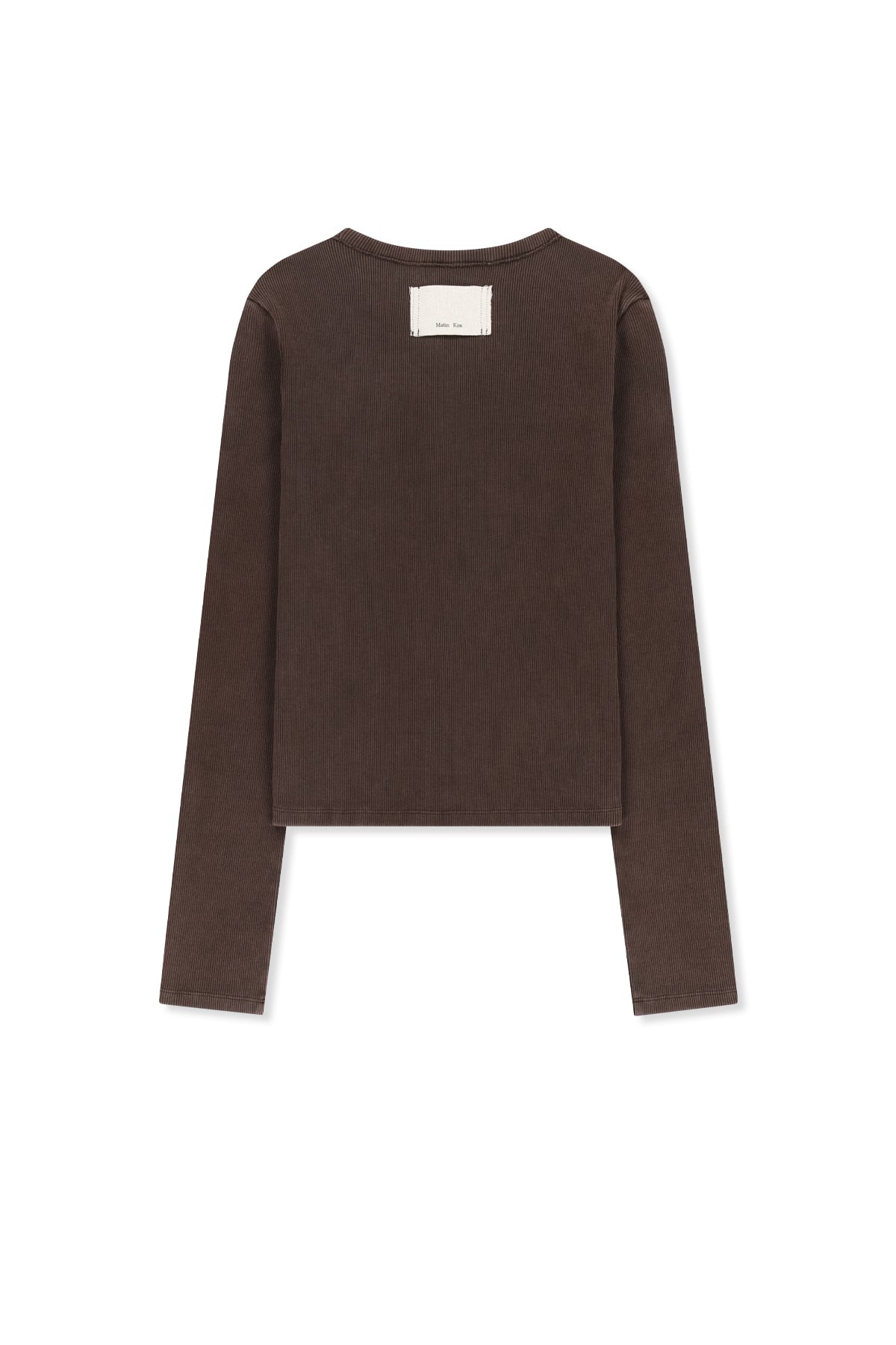 Matinkim Washed Rib Button Detail Top IN Brown