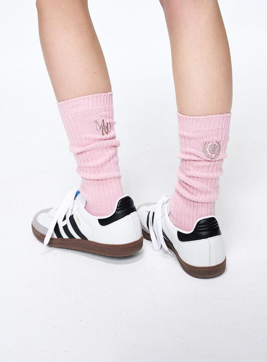 LONG SOCKS MRD LOGO_PINK LATTE