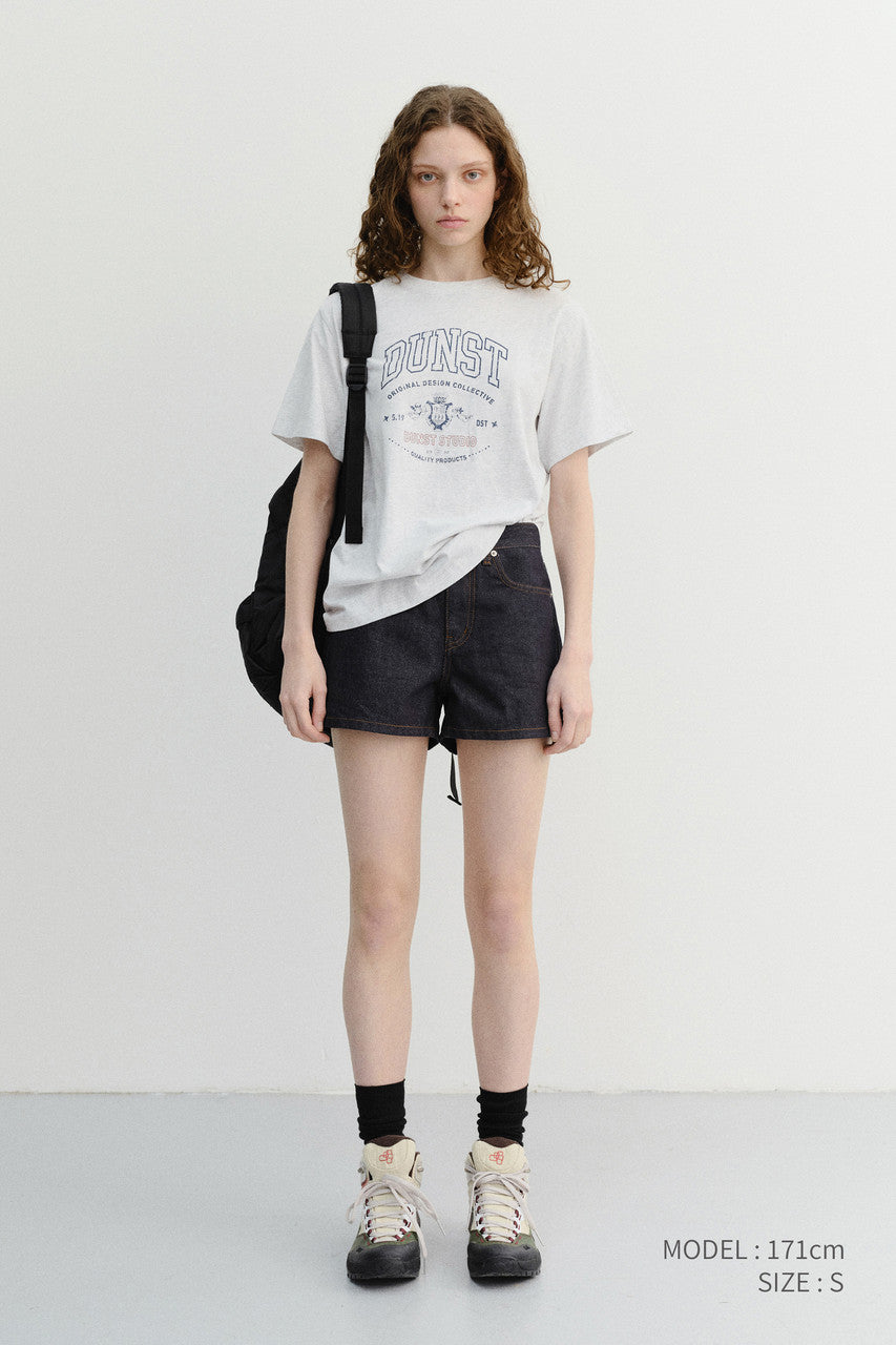 Dunst Unisex Cupid Arch Logo T-Shirt Light Melange Grey