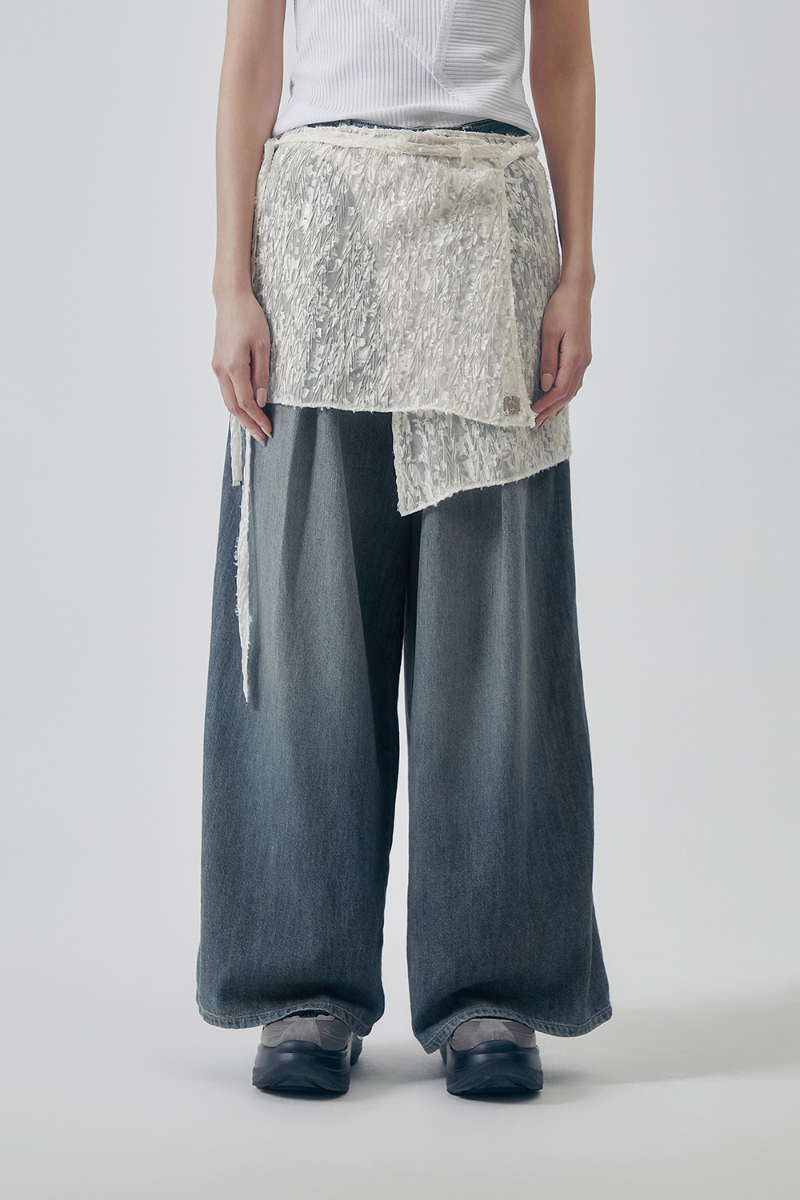 Treemingbird Ethereal Lace Wrap Layered Skirt White