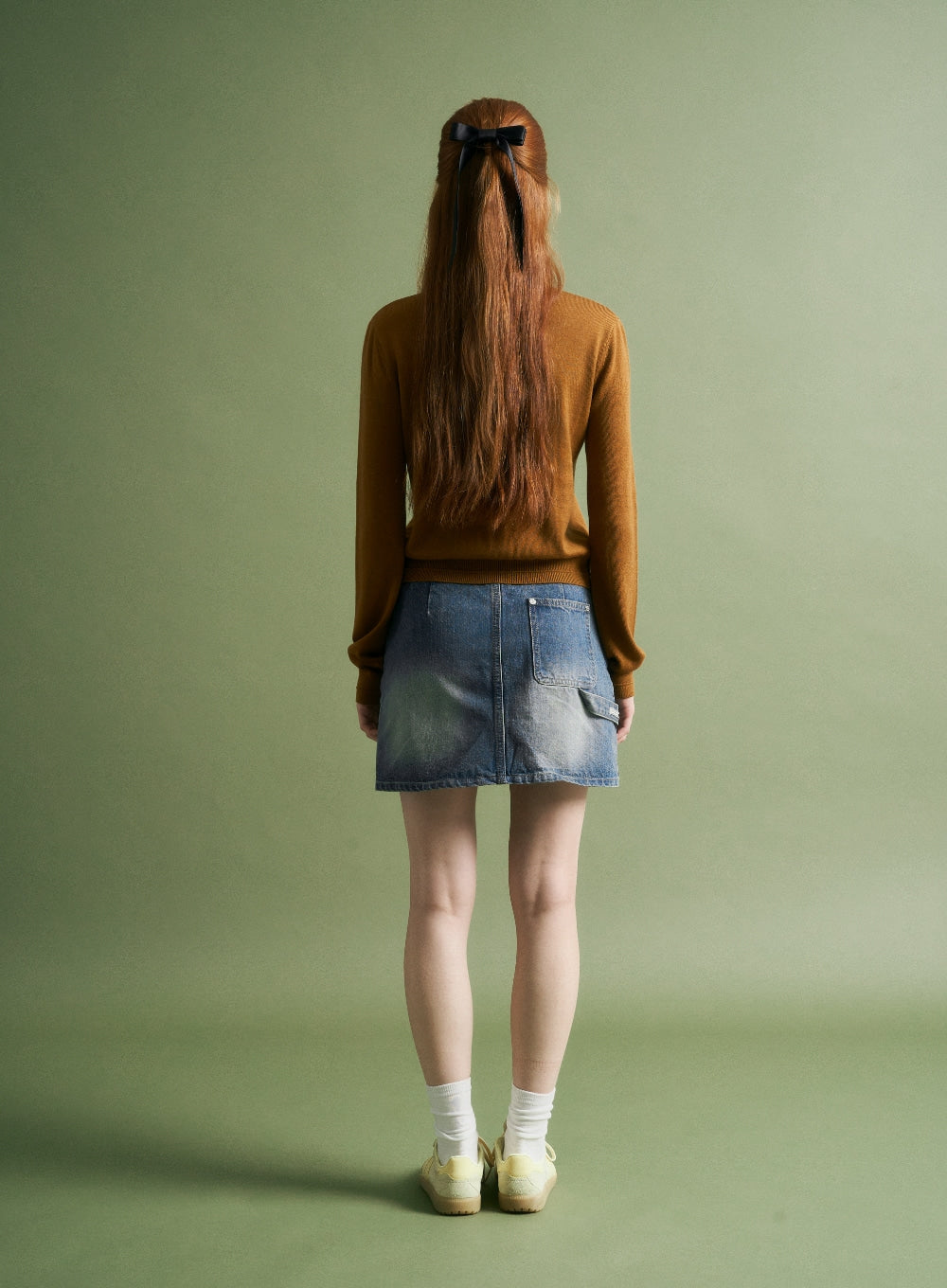 satur (W) Loren Basic Crewneck Fine Cardigan - Camel - View 2