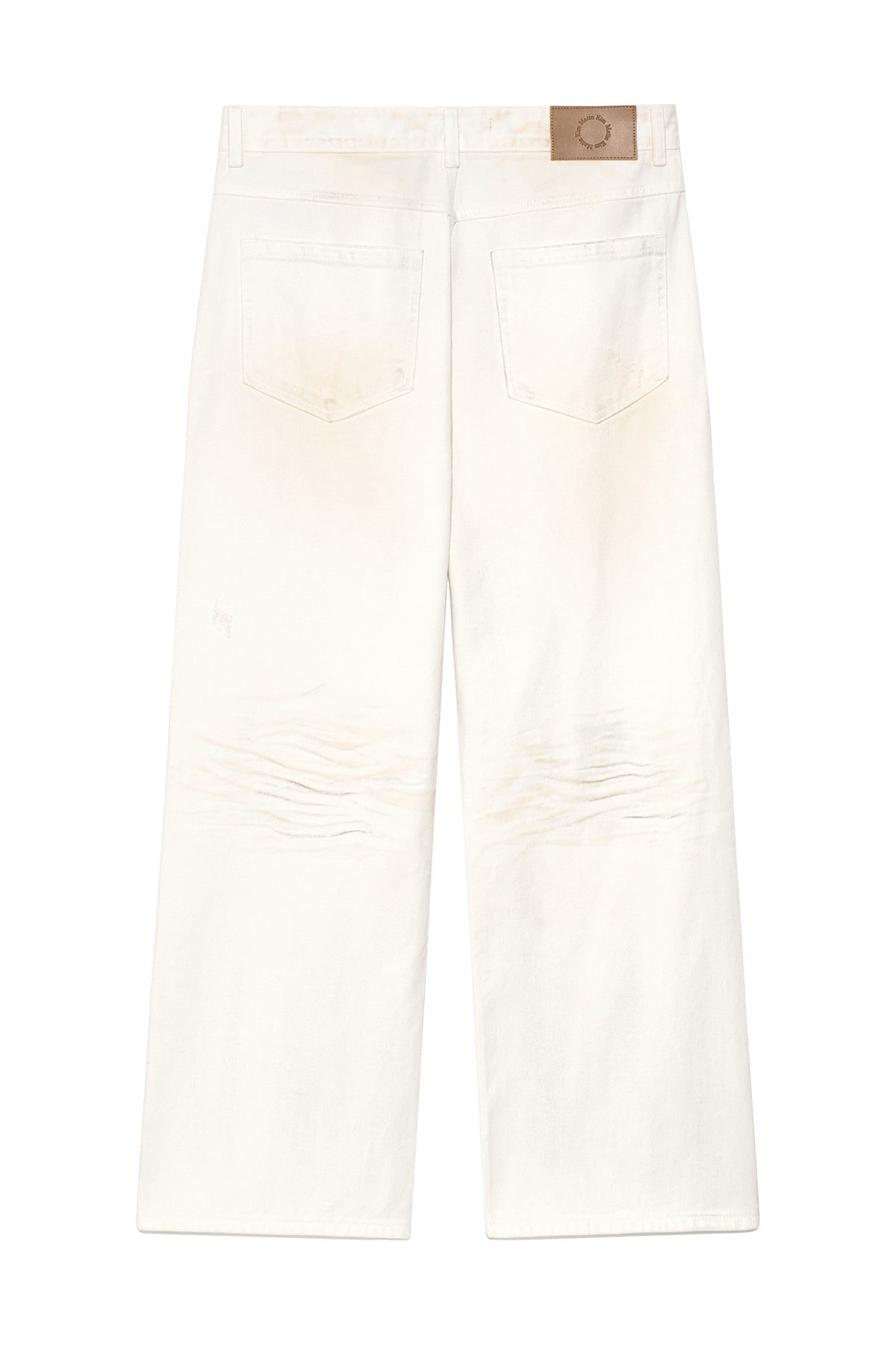 [matinkim] EMBO WASHED DENIM PANTS FOR MEN IN IVORY