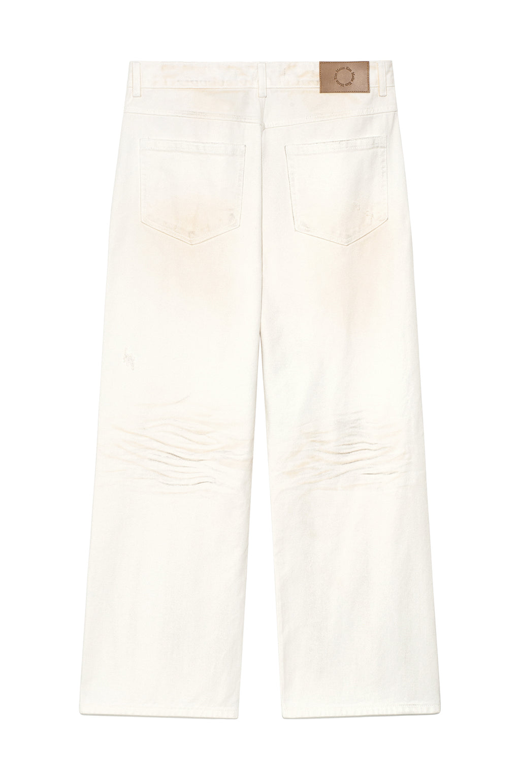 Matinkim Embo Washed Denim Pants For Men IN Ivory