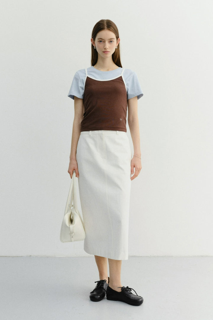 Dunst H-Line Cotton Long Skirt Off White