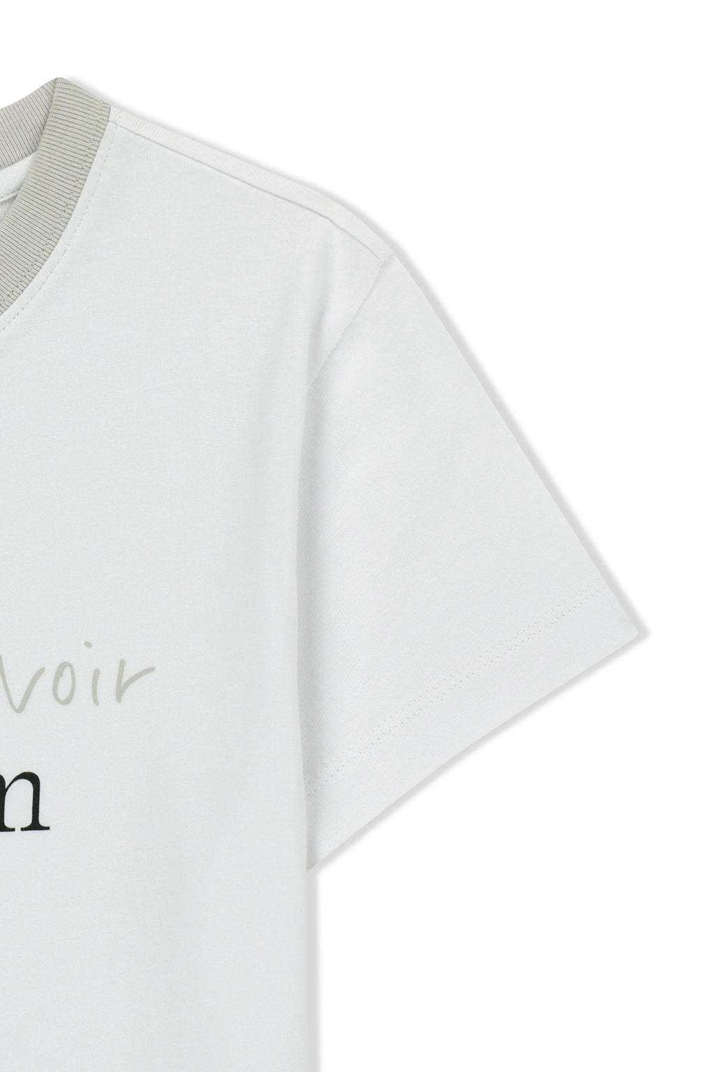 [matinkim] Tonal Rib Logo Crop Top IN White