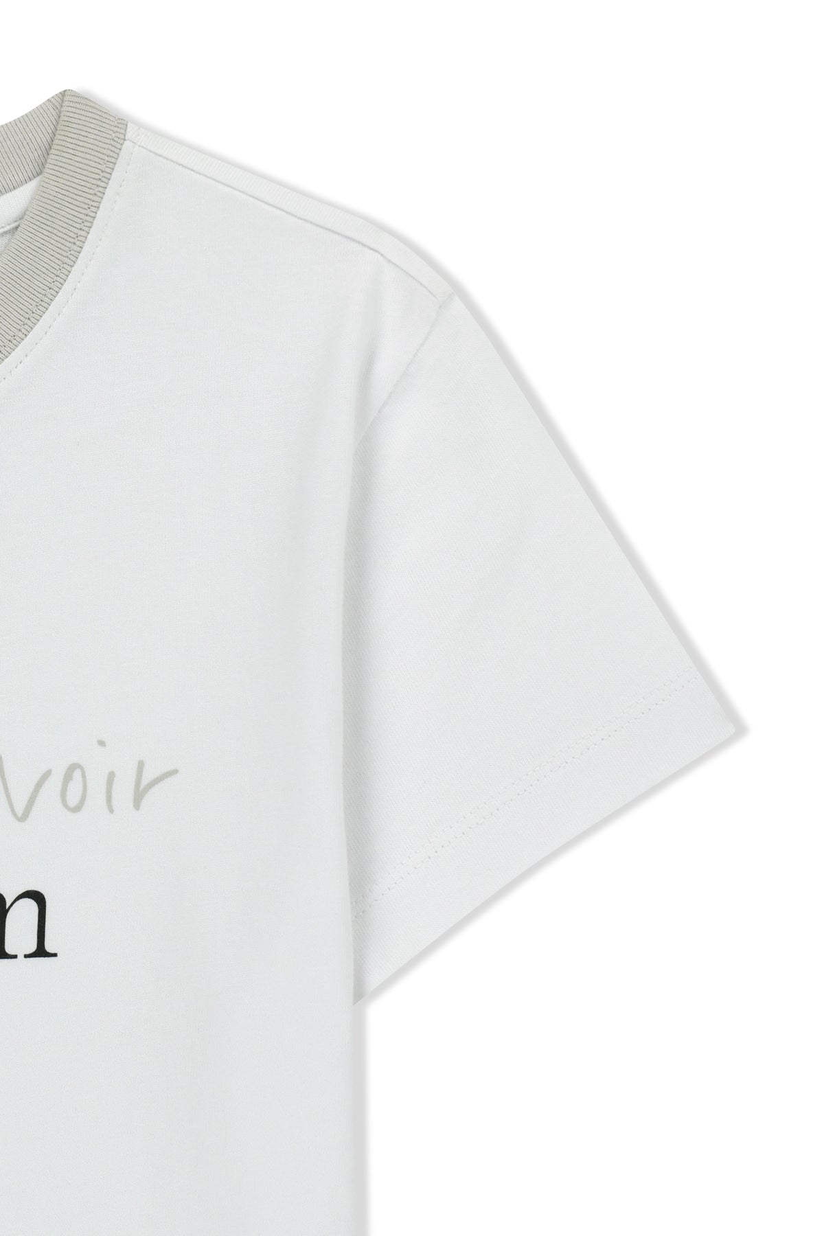 [matinkim] Tonal Rib Logo Crop Top IN White
