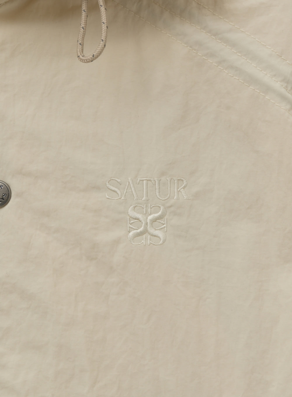 [satur] (W) Maron Nylon Crop Bomber Jacket - Light Beige