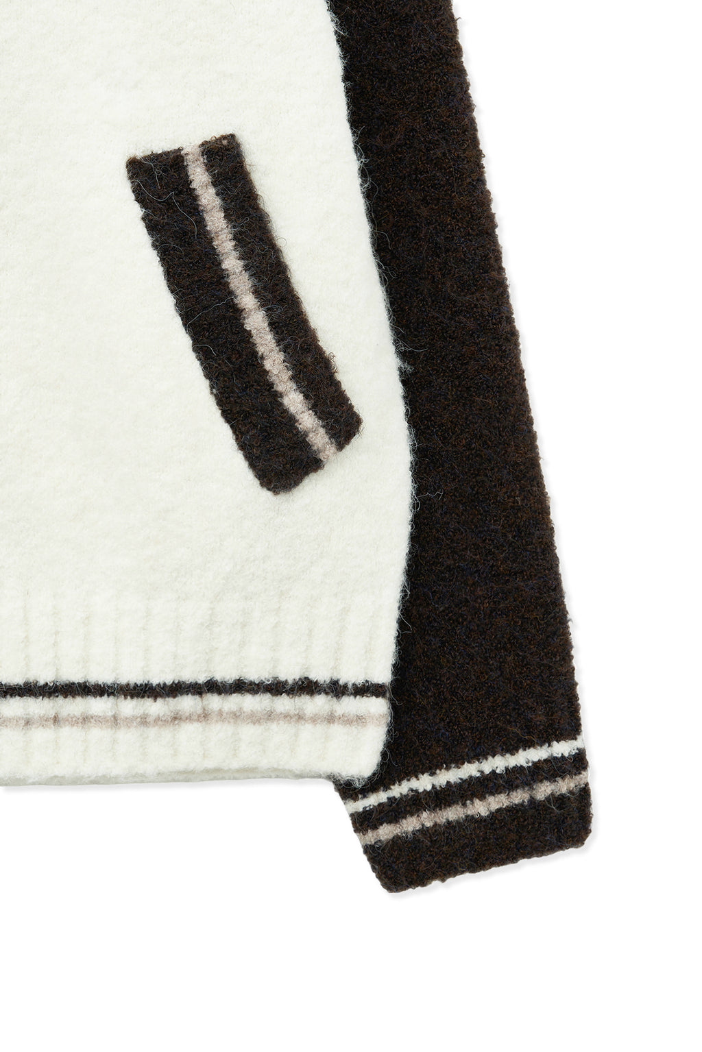 [matinkim] High Neck Raglan Knit Zip UP For Men IN Dark Brown