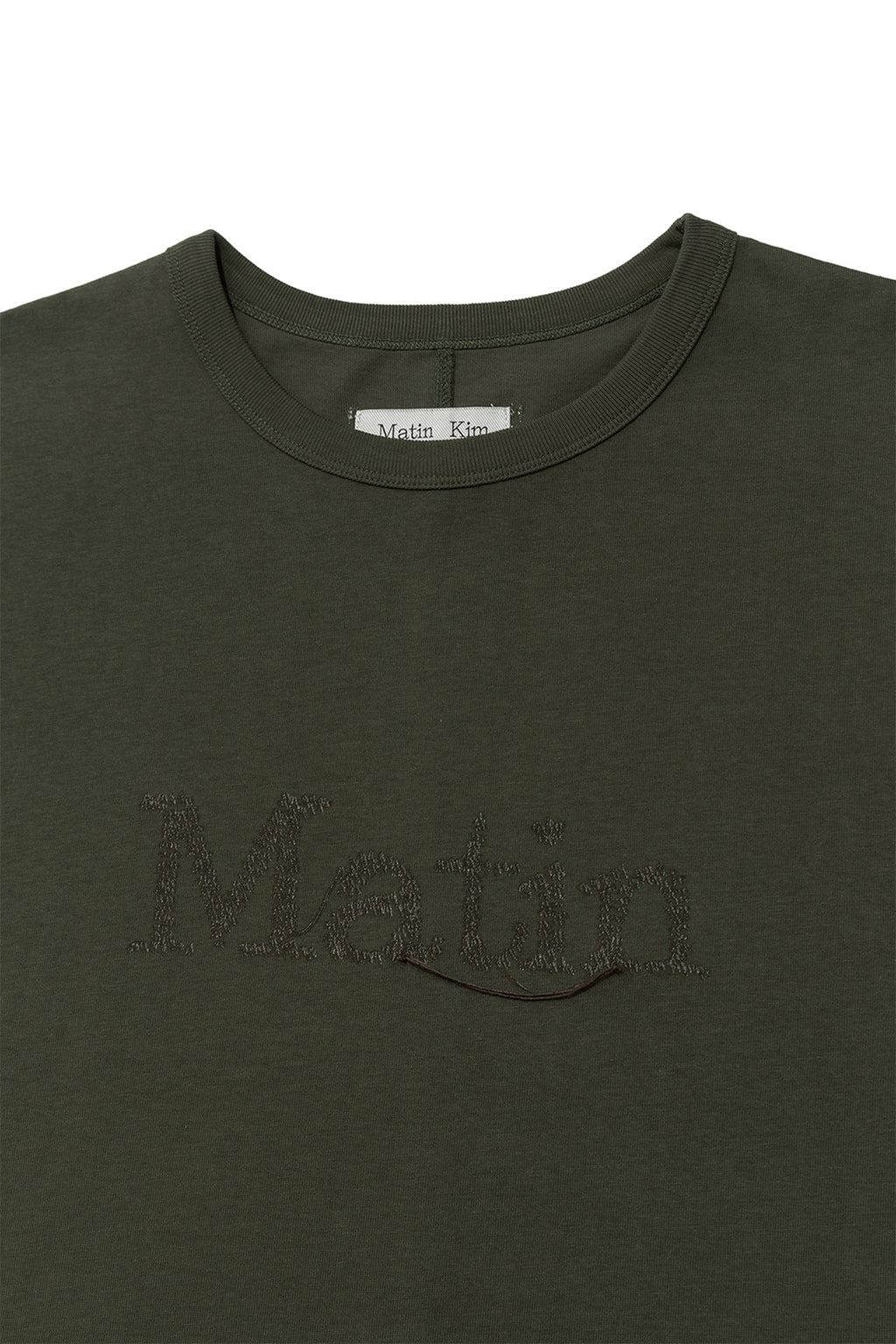 Matinkim Stitch Printing Detail Oversize Top IN Khaki