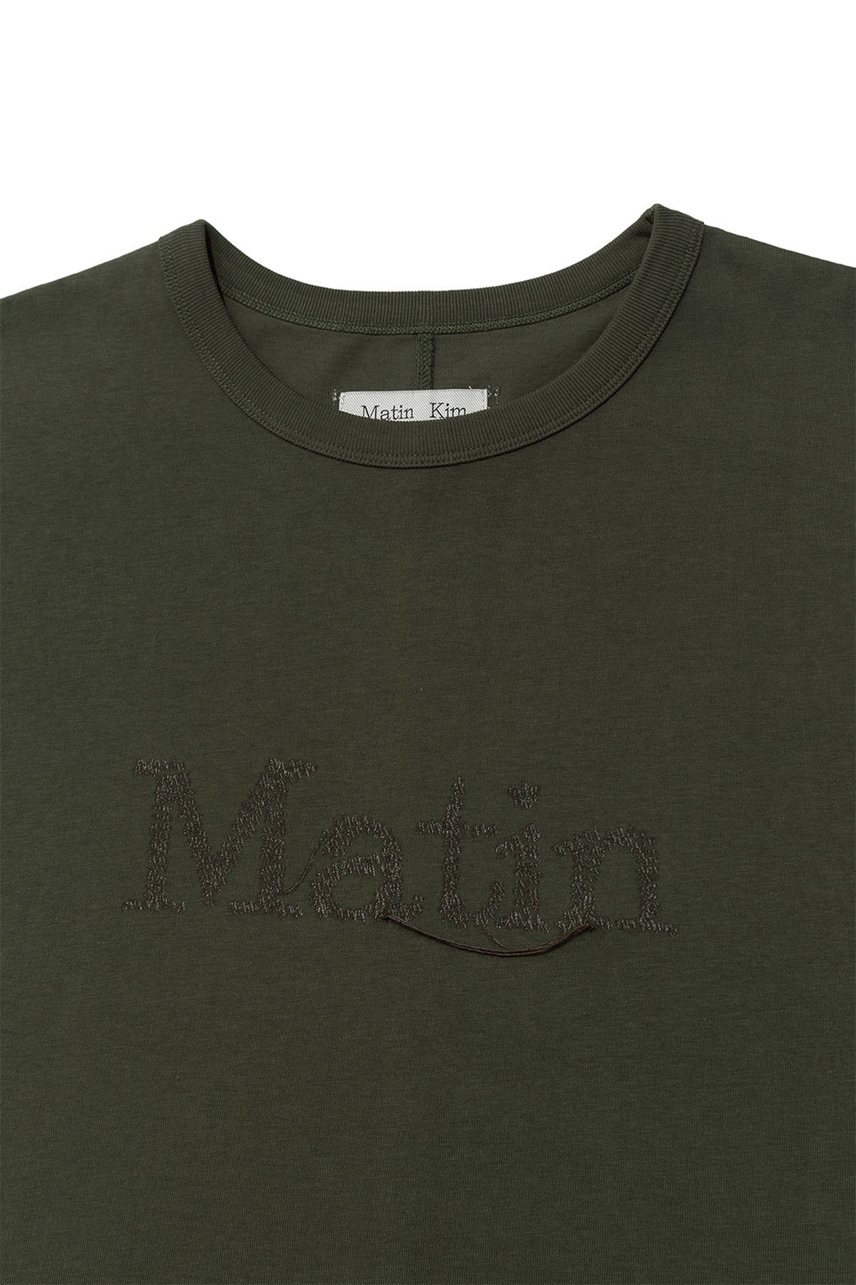 Matinkim Stitch Printing Detail Oversize Top IN Khaki