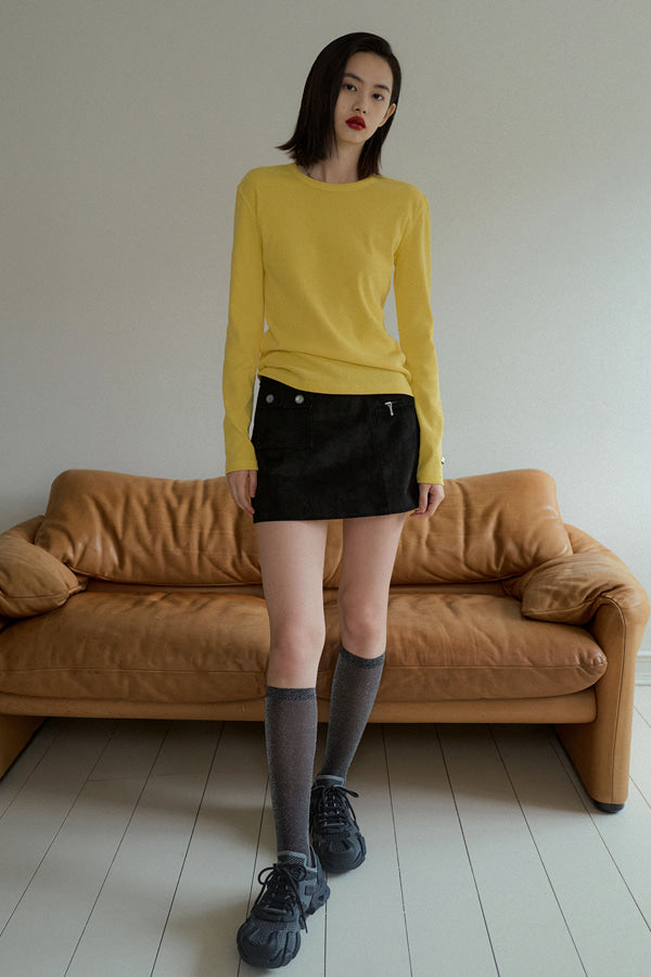 Overdueflair Suede Mini Skirt Black