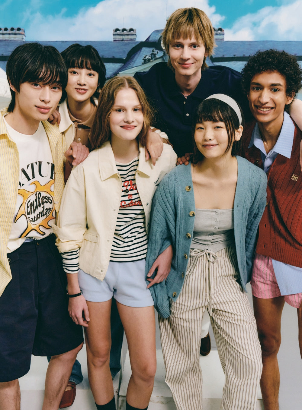 [satur] (W) Bon Voyage Border Long Sleeve - Cream