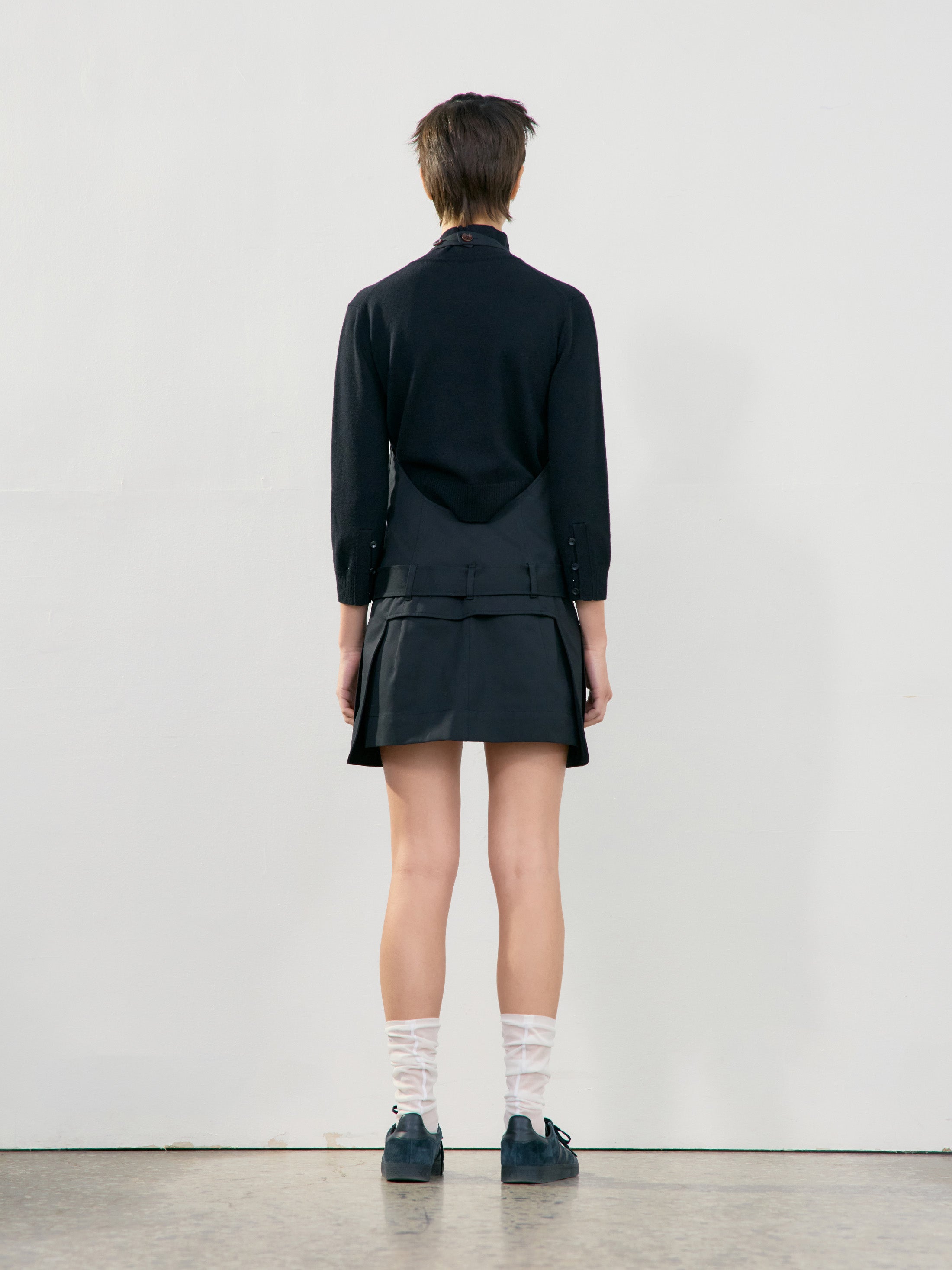 Low Classic Halter Mini Dress in Black, showcasing modern Korean designer fashion.