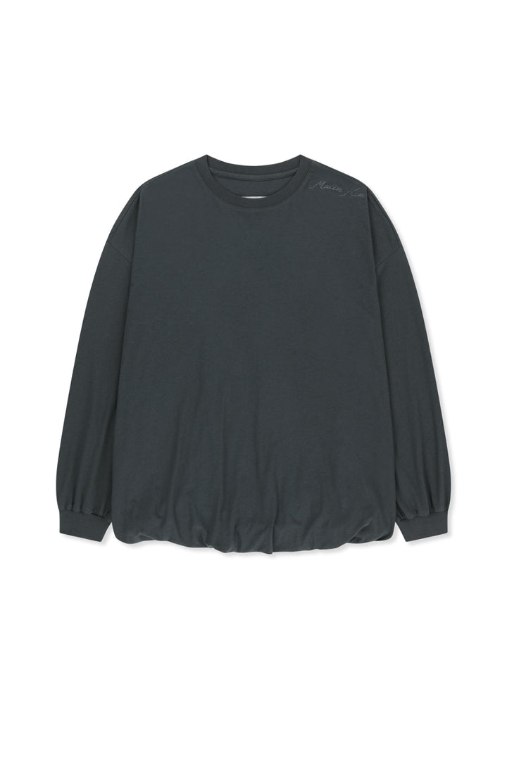 Matinkim Blouson Hem Overfit Top IN Charcoal